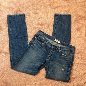 Abercrombie & Fitch Blue‎ Low Rise Distressed Skinny Jeans Size 6R